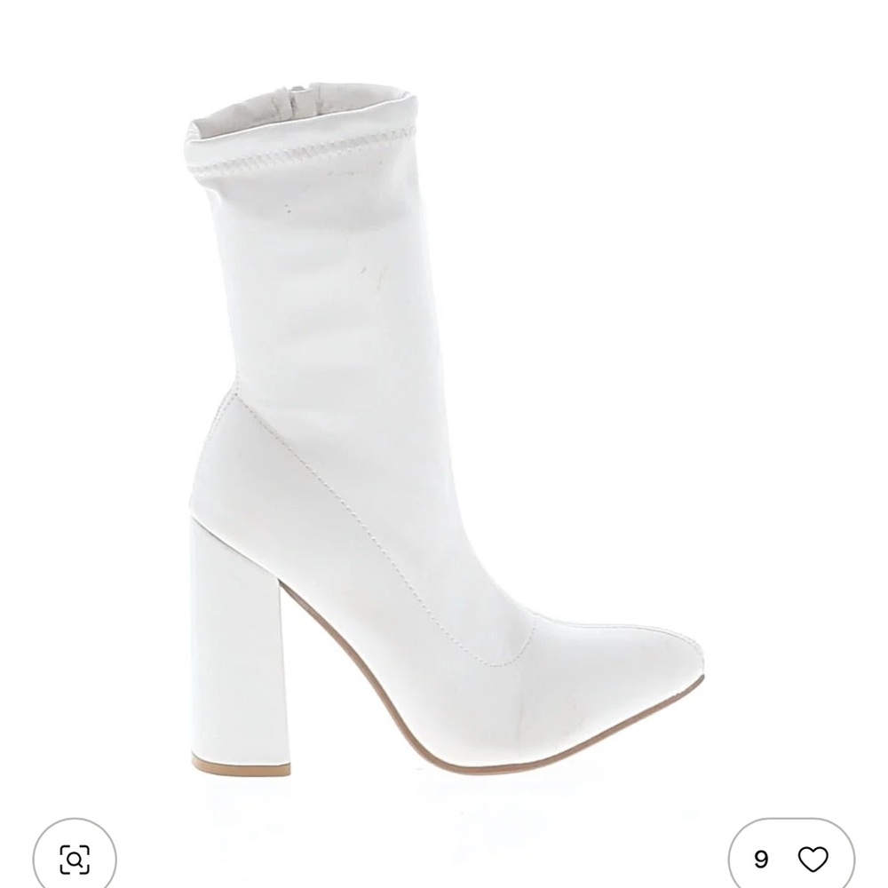 Nasty Gal Put a Sock in it White Ankle Boots